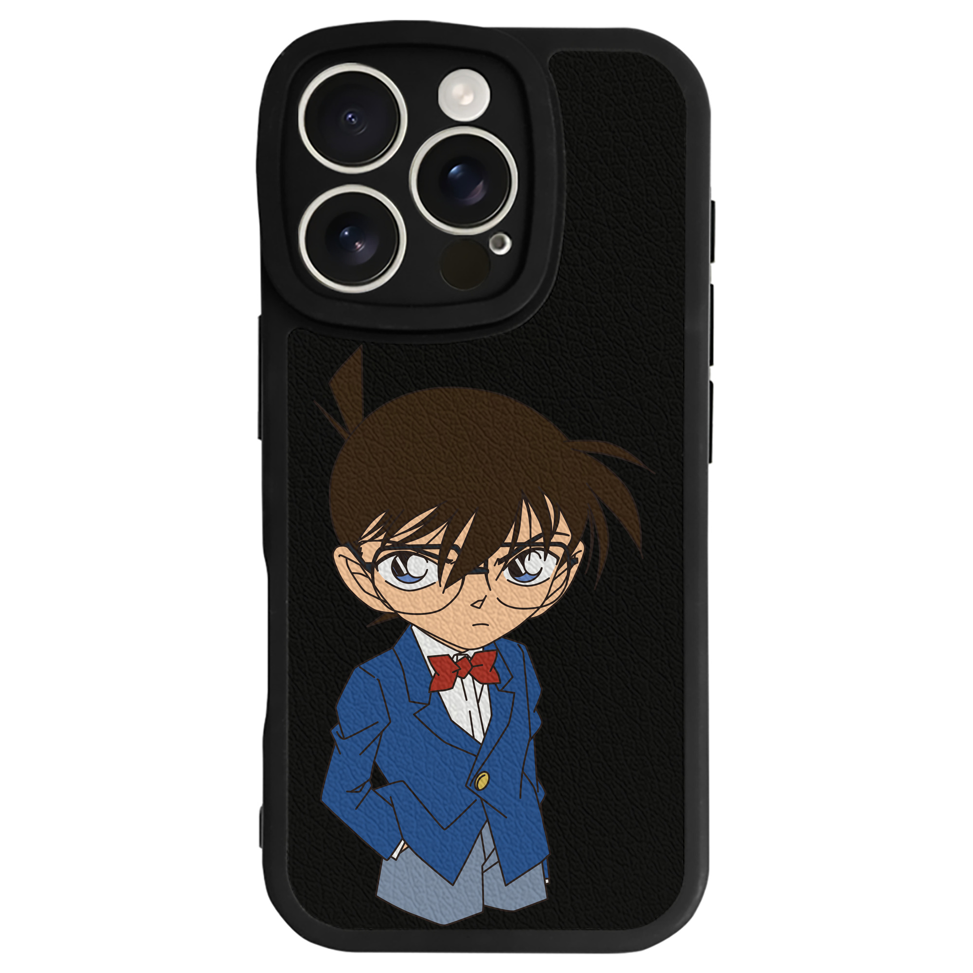 （画像用） 名探偵コナン 江戸川 コナン Detective Conan Conan Edogawa 【iPhone 16シリーズ対応】シリコンスマホケース（レザー調） 材質：シリコン
